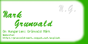 mark grunvald business card