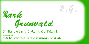 mark grunvald business card